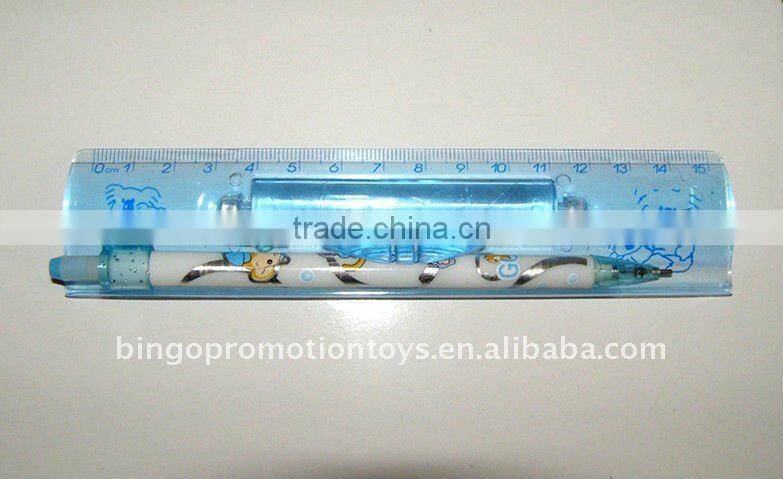 15CM MAGNIFIER RULER WITH PENCIL