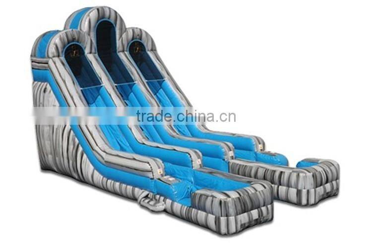 2016 kids and adults used inflatable water slide pool double lane inflatable slide/wet slider/waterslide sale