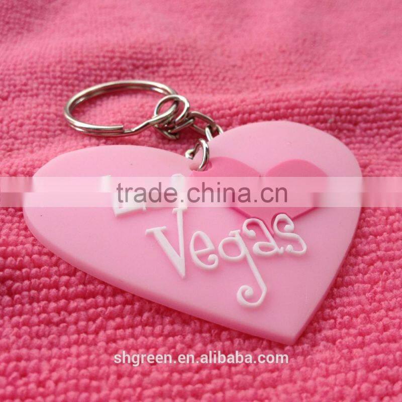 Hot sale PVC rubber keyring with both logos