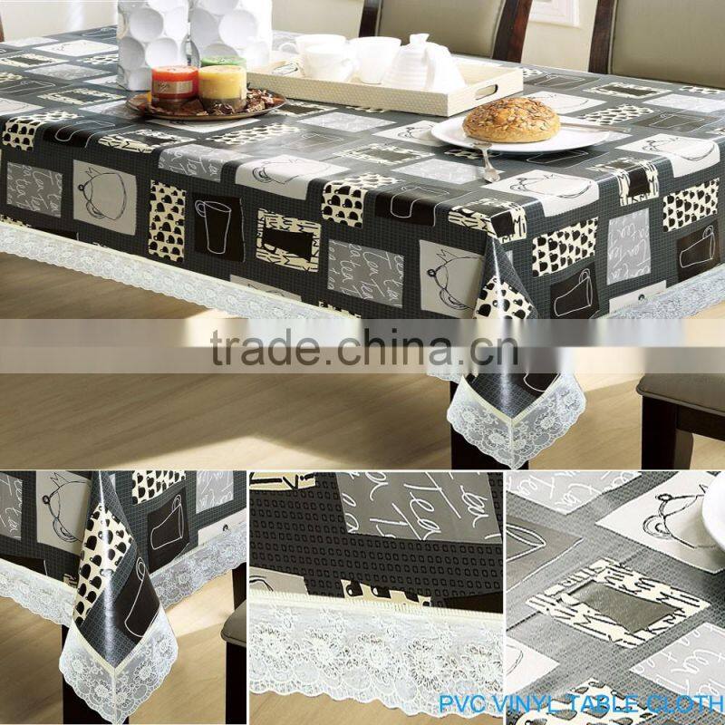 factory direct sale pretty printed table cloth pvc table cloth /plastic table cloth