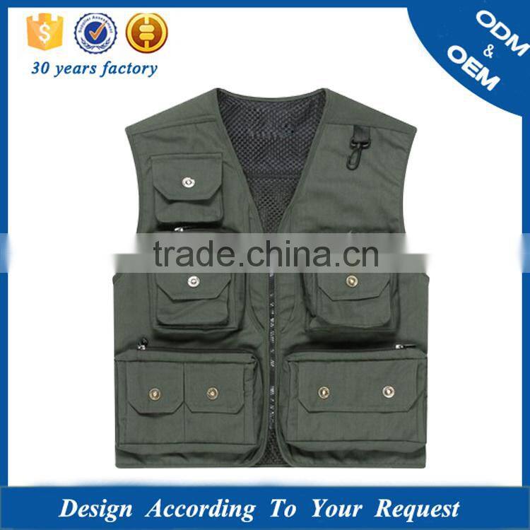 OEM Highest quality Multi Pocket sleeveless photographer vest jacket