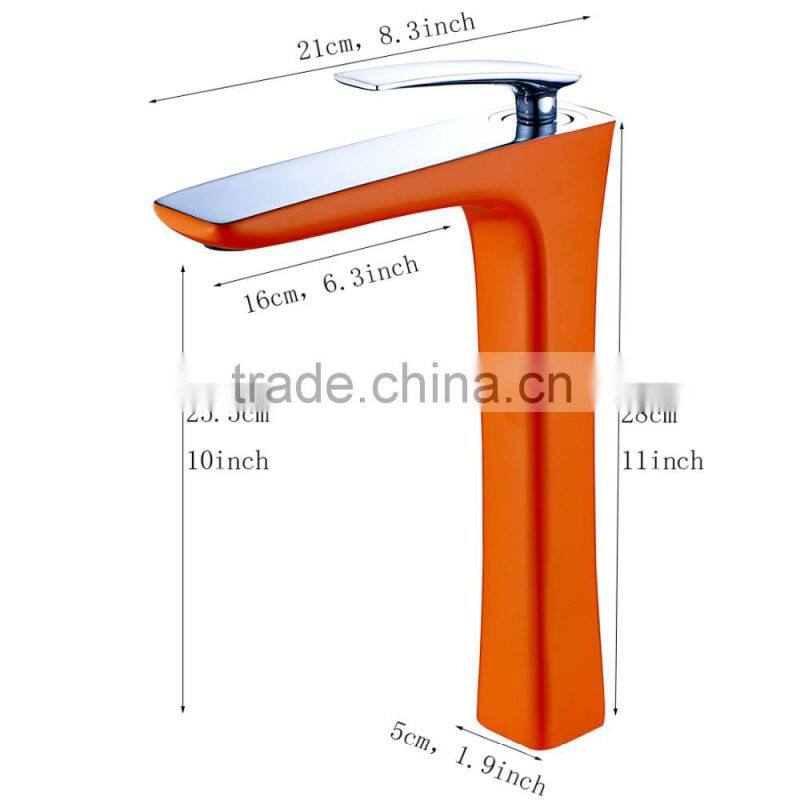 FLG100328 Orange Colour Painting Single Lever Basin Faucet