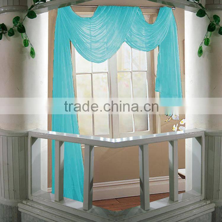 Beautiful solid color Elegance Window Scarf Sheer Voile curtain