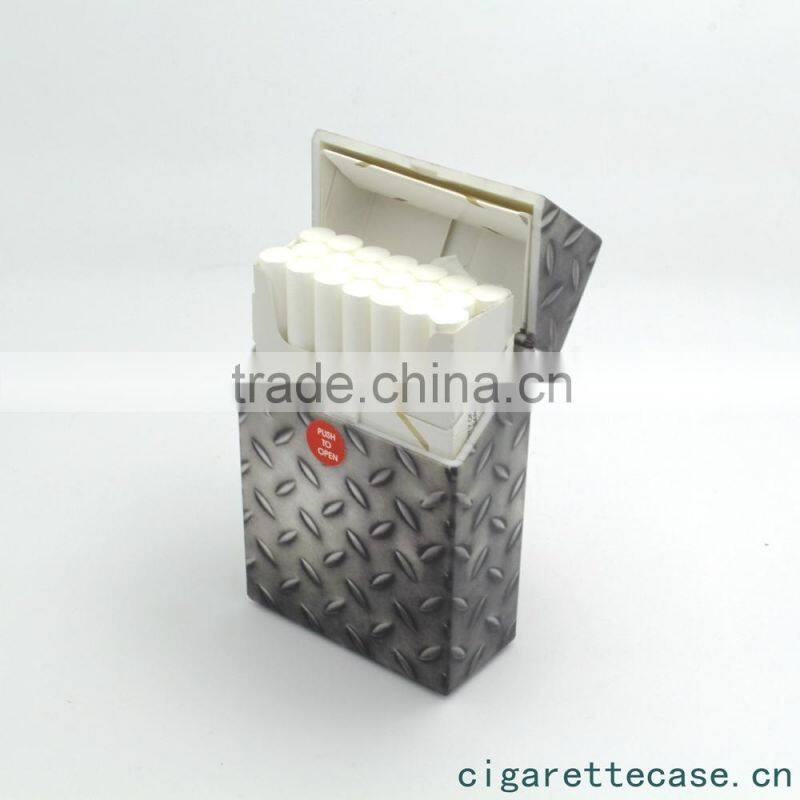 new plastic cigarette case with novely push button wave surface design for 20s king size full pack