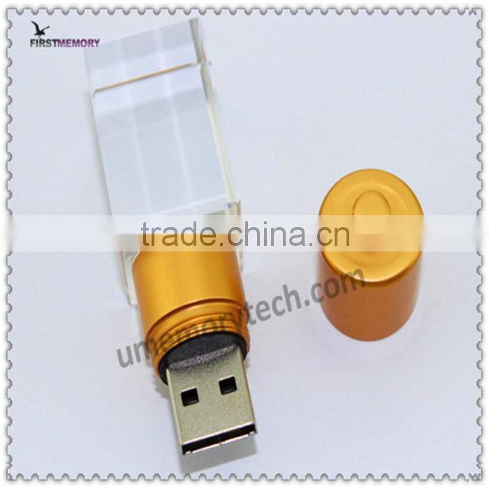 2017 new gift 3D logo printed crystal glass16 usb flash drive 512