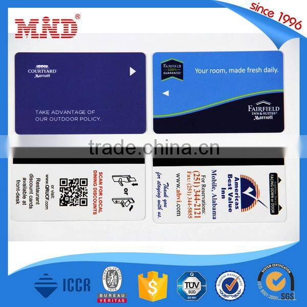 MDP119 Plastic pvc rfid magnetic stripe hotel door lock key cards