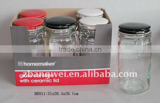 glass spice jar set with display box