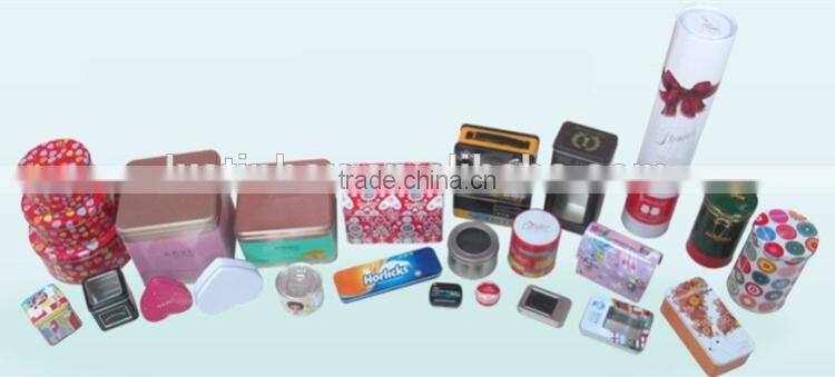 Wholesale with PVC window lids ponge inside logo and color printing round tin can manufacturer