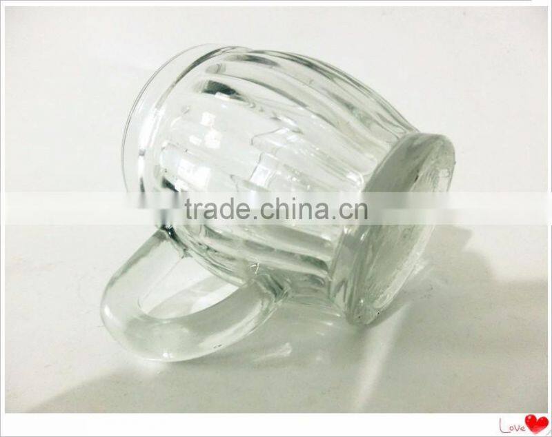 Food Grade Glass Ice Cream Empty Cup with Handle 110ml