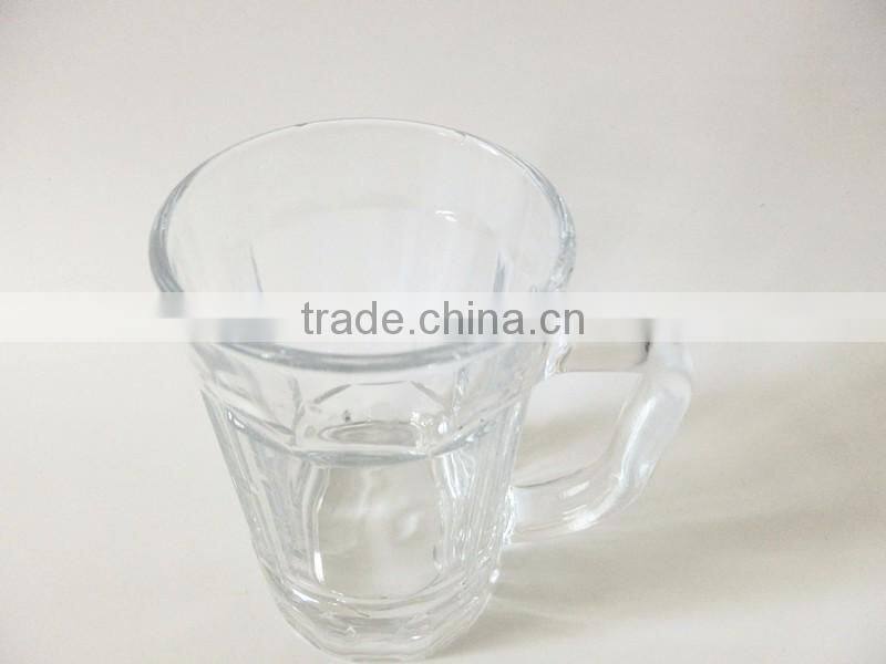 400ml Bar Drinking White Glass Beer Empty Cup with Handle