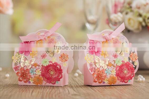 Custom silk butterfly wedding party candy box