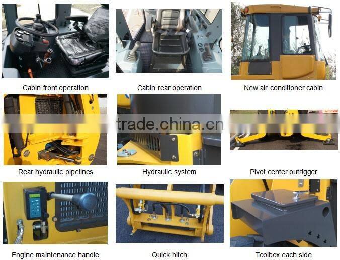 AS790 towable backhoe for sale small tractors YUCHAI ENGINE 83kW AC Pilot joystick