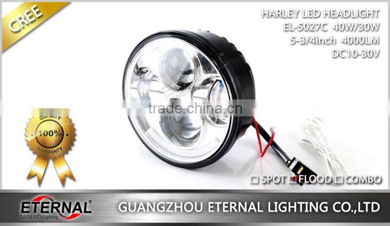 40W 5.75" LED motorcycle headlight Harley projector headlight H4 for Harley universal headlamp replacement kit