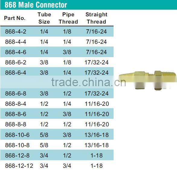 868 Male Connector,Air Brake Fittings for Copper Tube,Brass valve
