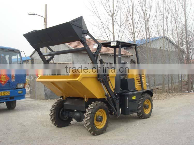 with sunshade or cabin, 1.5ton site dumper can be self loading with CE