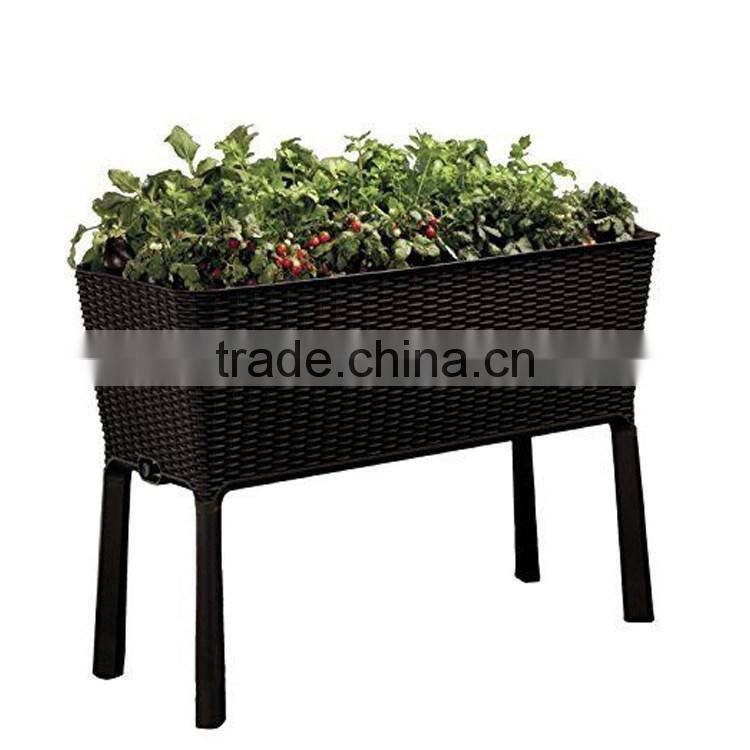 S&D Various wire Frame PE Rattan handmade led large rectangle home and garden durable plastic garden pots
