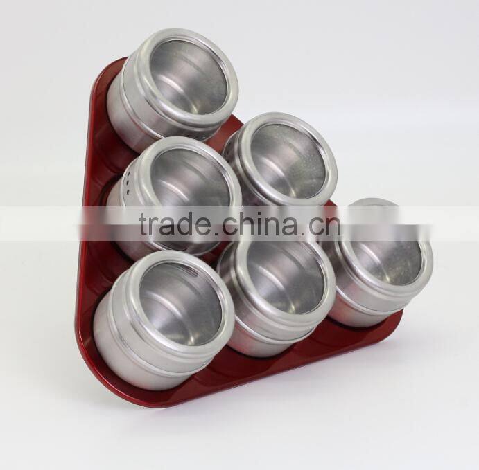 7pc Kitchen Stainless Steel Magnetic Seasoning Jar Set