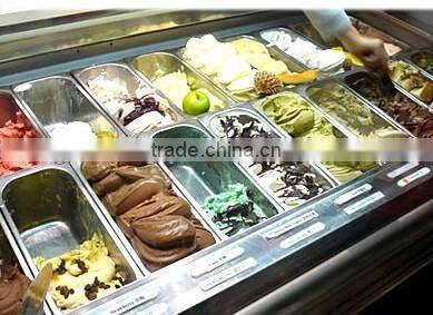 6,10, 12,14 pans Ice cream display refrigerator,italian ice cream display freezer ZQR-608