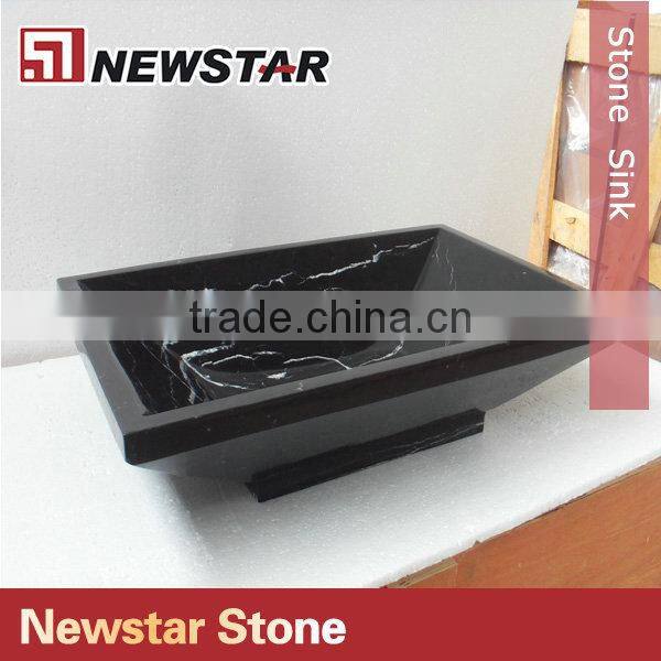 Newstar polished black outdoor stone sink