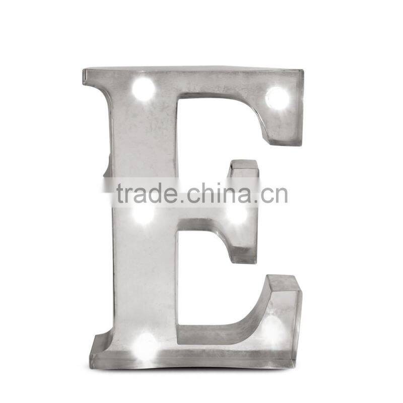 High Quality Metal LED Letter E Light With Battery Operated Wholesale