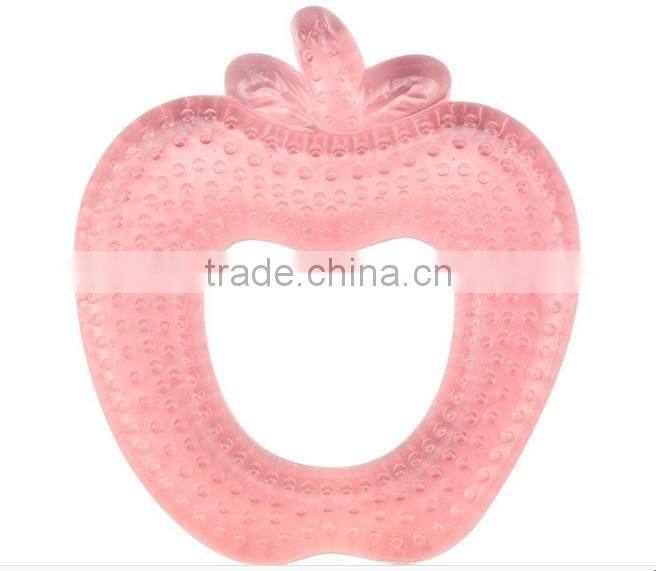 Non-toxic High quality bpa free apple shape silocone baby teether