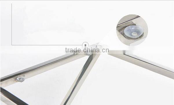 Newest Model Black Glass Console Table Set With Stainless Steel Base For Sale