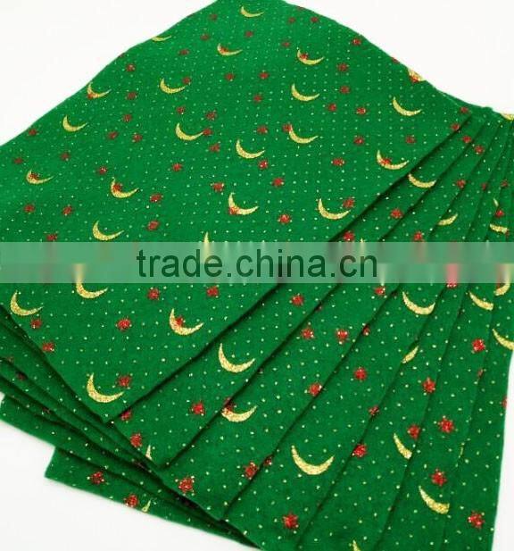 16053001 factory direct selling craft usage printed glitter felt A4 size