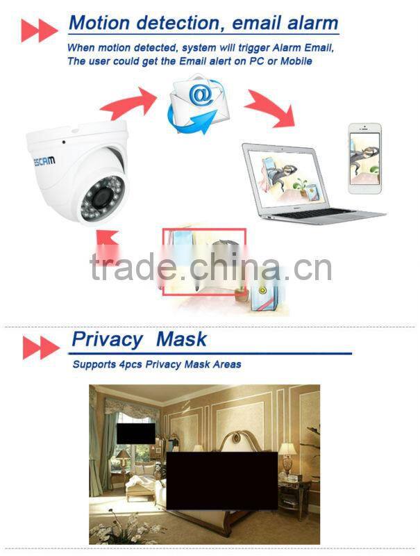 Hot-selling Cheap ESCAM Peashooter QD520 HD720P P2P Cloud IP IR Dome CCTV Camera For Wholesale