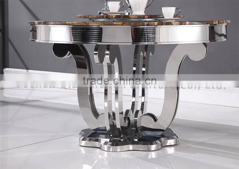 Dining table round marble slab table top hotel furniture