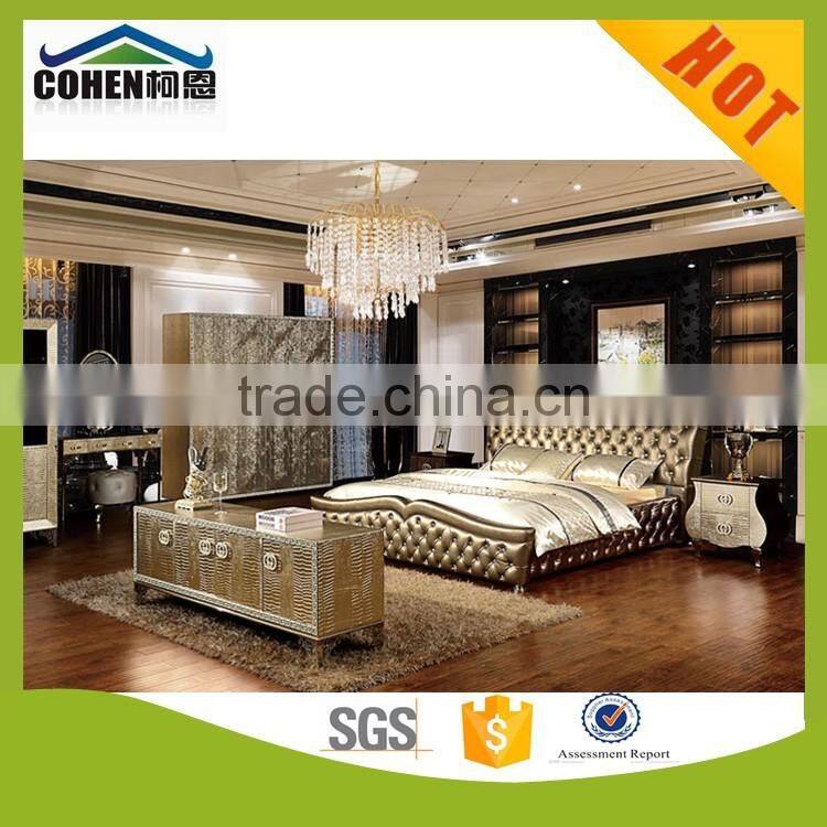 2016 hot sale home used furniture leather bed YC030