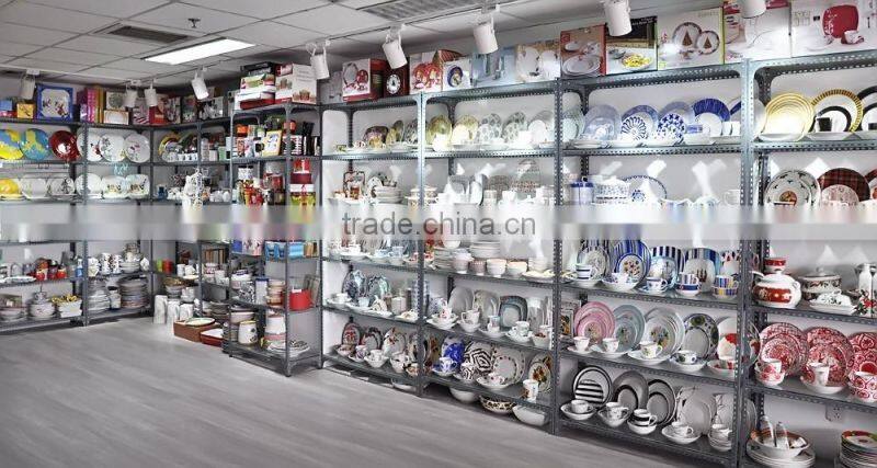 16pcs ceramic square dinnerware set with golden, for promotional