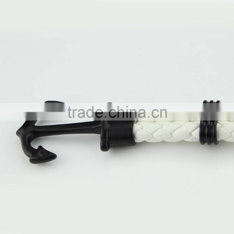 Hot Sale Mens PU Leather Bracelet Handmade Anchor Bracelet