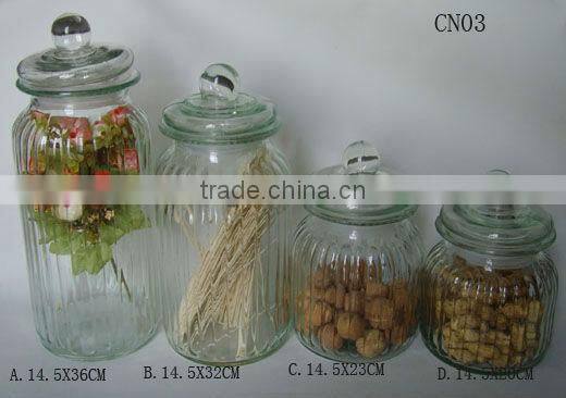 clear cylinder large vertical stripe glass fermentation jar with lid