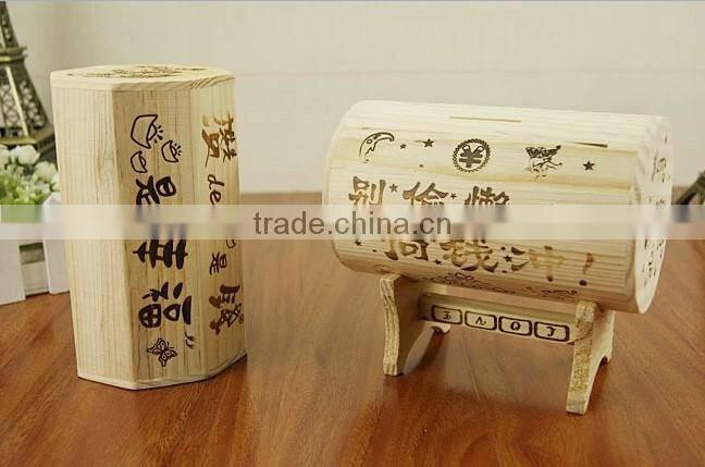 custom creative wooden tin money box