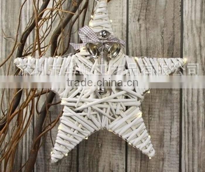 2016 new sample Handmade Large White Woven Wicker stars