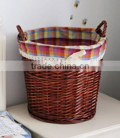 wholesale wash grey wicker round woven laundry basket