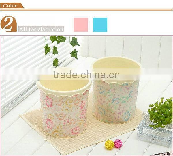 2015 new beautiful lace shape plastic dustbin (small)
