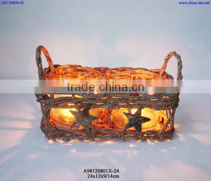 Rattan candle lantern for wedding