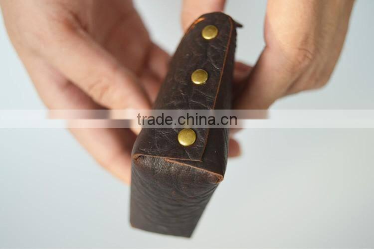 Full grain leather wallet men coin purse from Italy with card holder