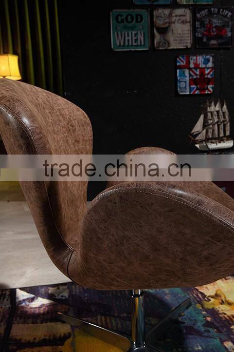 YY209 voage egg commercial Swivel vintage retro cheap price PU leather arm salon chair restaurant coffee shop pub office chair