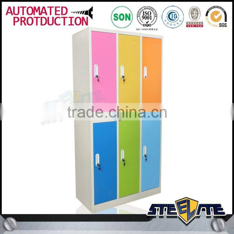Hot selling 6 doors steel storage locker cupboard for clothes