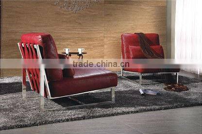 Bisini Luxury Red Leather Hotel Sofa Set (BG90493)