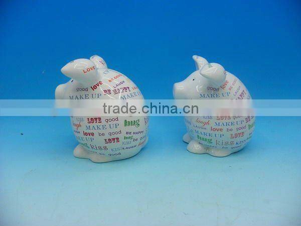 Miniature full color printing ceramic piggy bank