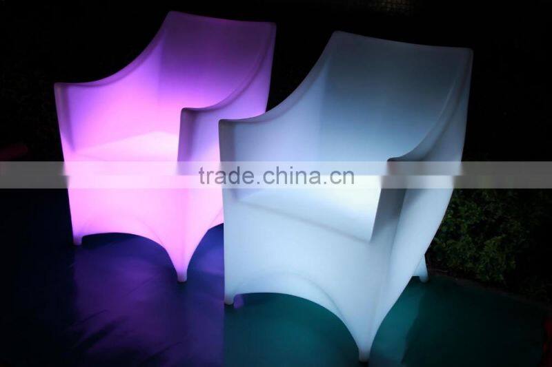 IR remote control PE material led luminous garden furniture chair