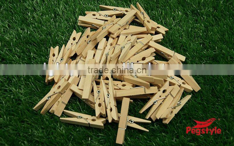 Nature color high quality birch wooden clothespegs