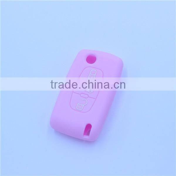 Car Silicone Remote Key Fob Cover For Peugeot 107 207 307 407 308 607 Citroen C1 C2 C3 C4 C5 C6 C8 3 Button Car Styling
