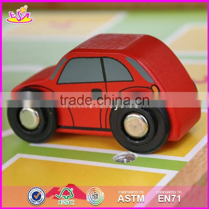 2017 new products lovely pink children wooden toy garage for cars W04B050