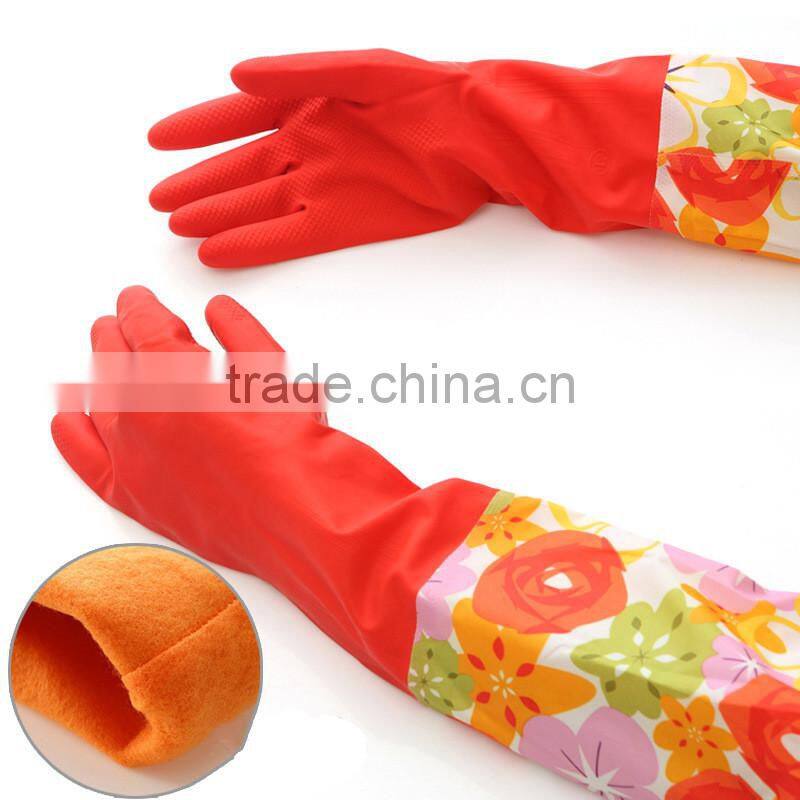 Fleece Lined Rubber Gloves Kitchen Gloves