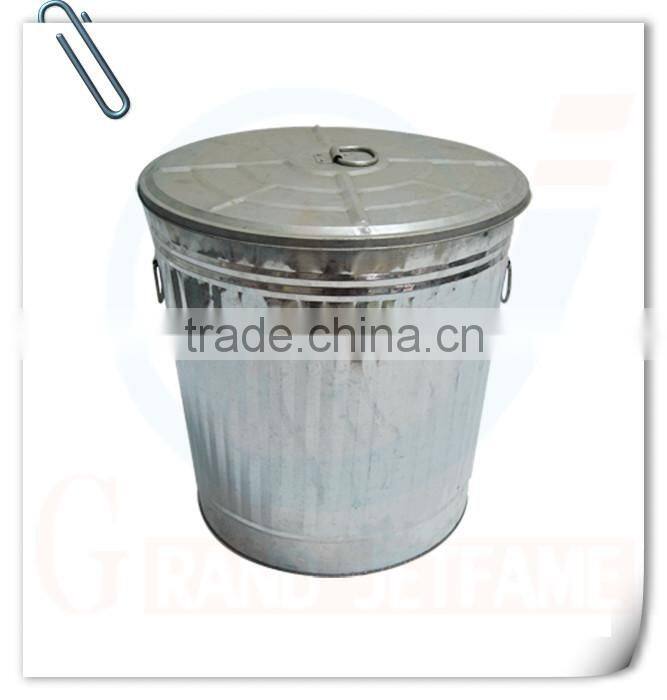 household middle galvanized waste bin with lid