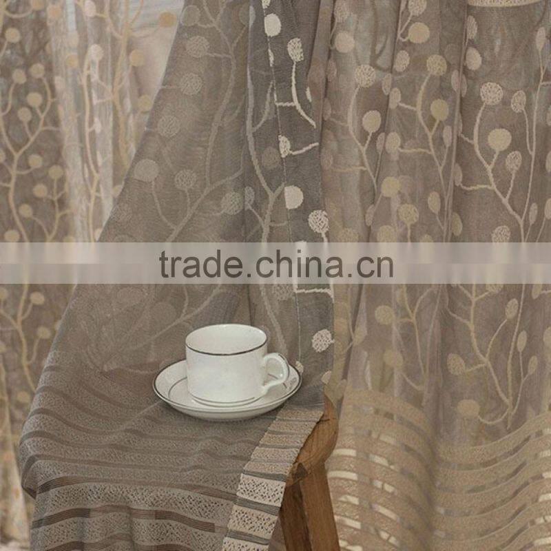 1 Pair Jacquard Flower Pattern Net Curtains for Window Elegant Curtains for Living Room the Sun-shading Curtain for Kitchen Deco